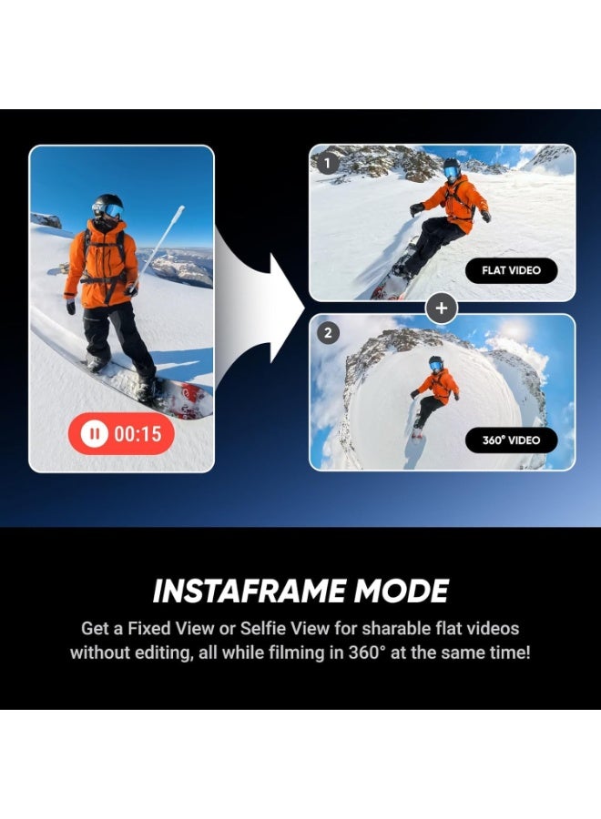 Insta360 X5 Stand Alone | 15M Waterproof 8K 360 Action Camera, Dual 1/1.28" Sensor, Low Light Capture, Wind Guard, Replaceable Lens, 185 Mins Battery Life, AI Editing, Auto Stabilization - Satin White - Image 5