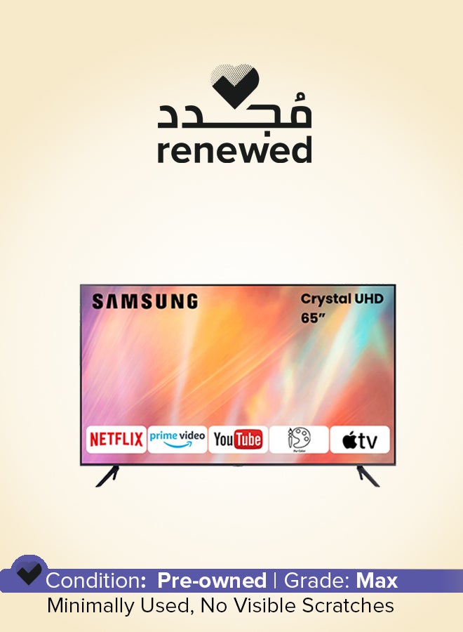 سامسونج Renewed - 65-Inch Crystal UHD 4K Flat Smart TV UA65AU7000U/UA65AU7000UXZN/UA65AU7000UXUM Titan Grey - Image 1