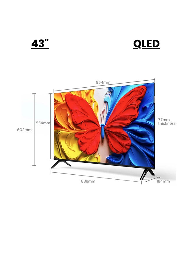 تي سي إل Renewed - 43 Inch S5K QLED Full HD Smart Google TV with Google Voice, HDR10, Dolby Audio, Google Cast, and Metallic Bezel-less Slim Design - 2025 Model 43S5K black - Image 2