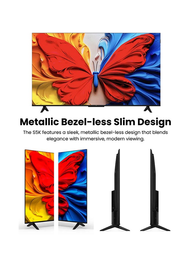 تي سي إل Renewed - 43 Inch S5K QLED Full HD Smart Google TV with Google Voice, HDR10, Dolby Audio, Google Cast, and Metallic Bezel-less Slim Design - 2025 Model 43S5K black - Image 3
