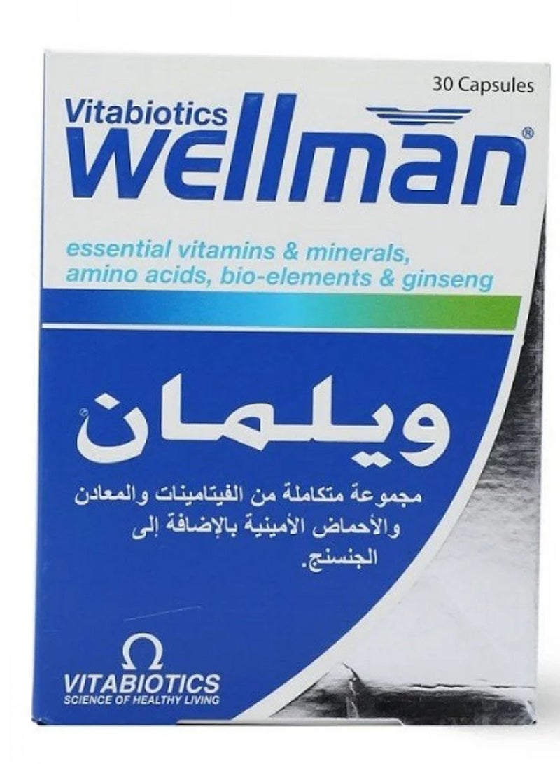 Vitabiotics Wellman Multivitamin & Multimineral 30 Capsules - Image 1