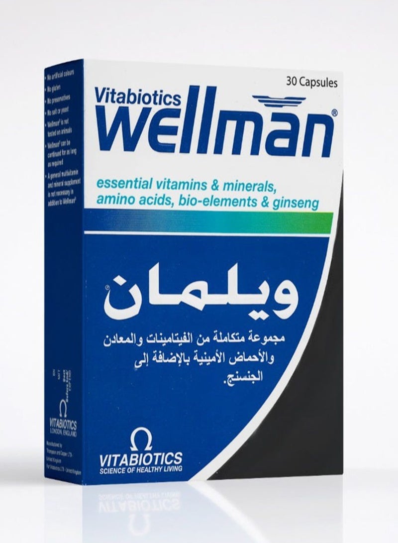 Vitabiotics Wellman Multivitamin & Multimineral 30 Capsules - Image 3