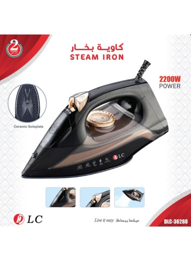 DLC Steam Iron, Model DLC-36288, 2200W, with several features 2200 W serveral serveral