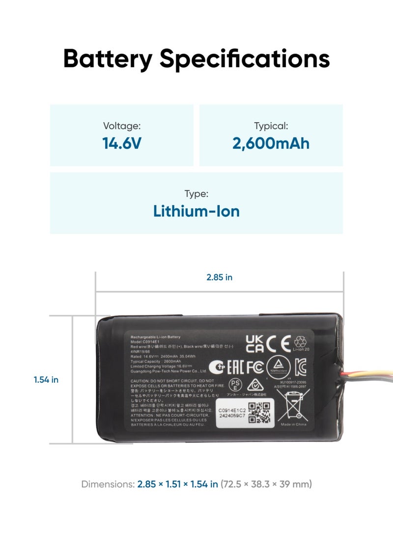 إيوفي حزمة بطارية بديلة للروبوت المكنسة، متوافقة مع 15C MAX، G40، G30، G20 سلسلة - Image 4