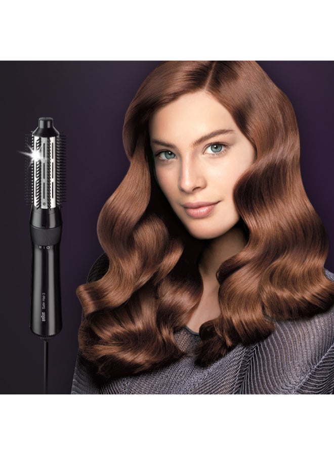 براون Satin Hair 3 Airstyler with 100% Ceramic Coating & 3 Styling Attachments, 400W - BRAS330SDE Black 34.6 x 6.8 x 15cm - Image 5