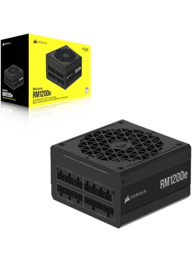 CORSAIR RMe Series RM1200e 1200W 80 Plus Gold Fully Modular ATX 3.1 Power Supply, PCIe 5.1 Ready with 12V-2x6 Connector, Low Noise Zero RPM Fan Mode, 105°C Japanese Capacitors, Compact 150mm Design, Black | CP-9020258-UK - Image 1