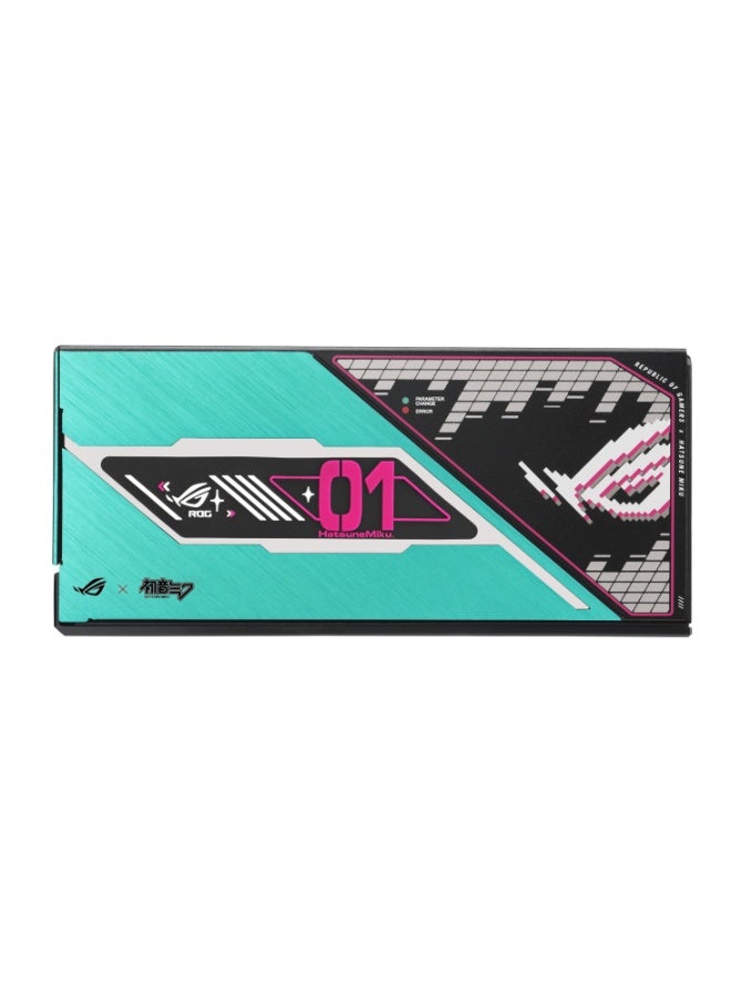 أسوس ROG Thor 1200W Platinum III Hatsune Miku Edition ATX 3.1 Fully Modular PSU, 80 Plus Platinum, PCIe 5.0 16-Pin, OLED Power Display, 0dB Fan, ARGB AURA Sync, High-Performance Gaming Power Supply | 90YE00V6-B0NA00 - Image 3