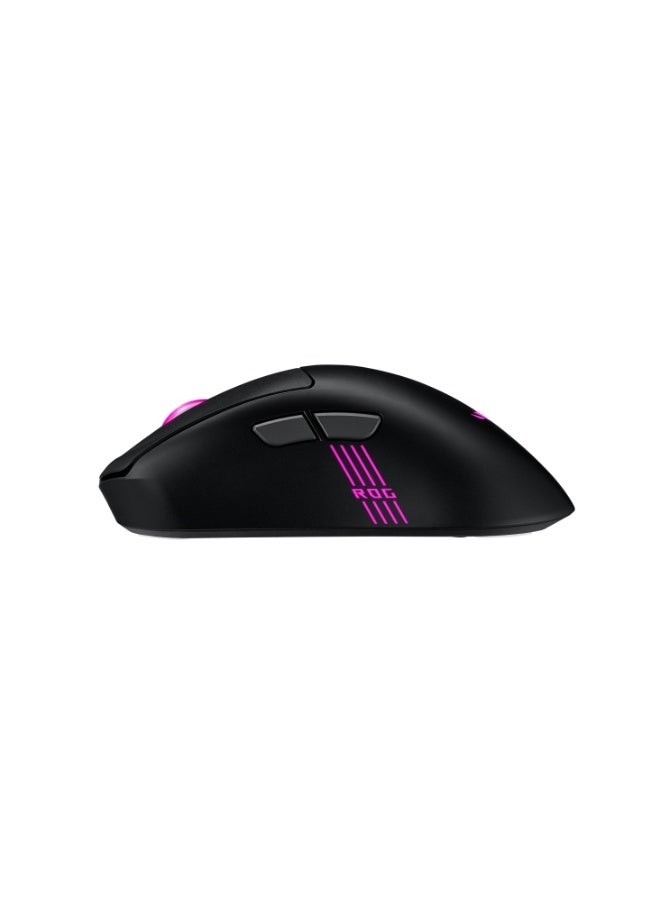 أسوس ROG Keris II Origin Gaming Mouse, Right-Handed Ergonomic, 65g Lightweight, ROG AimPoint Pro 42,000 DPI Optical Sensor, Hot-Swappable ROG Micro Switch II, Wired/2.4GHz/Bluetooth Connectivity, PTFE Feet, RGB Lighting, 127h Battery Life 90MP04A0-BMUA00 Black - Image 5