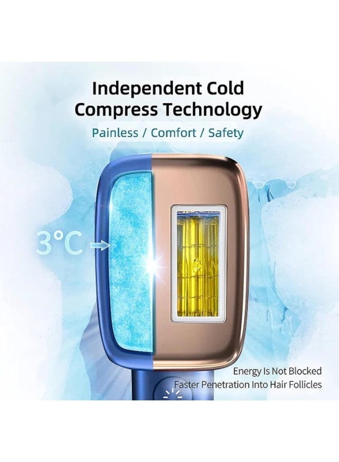 MLAY T14 IPL Ice Painless Hair Removal Device Epilator With Three Lenses, One For Hair Removal on Body, One for Skin Rejuvenation , And One For Removing Acne Dark Blue - Image 3