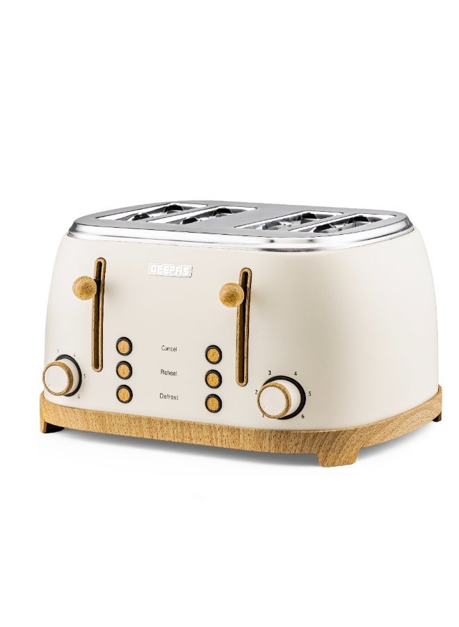 GEEPAS 4 Slice Bread Toaster Dual Control 1500 W | 6 Stage Adjustable Browning Control and Removable Crumb Tray | Defrost, Reheat and Cancel Functions | Perfect for Toasting Different Types Breads | 2 Years Warranty GBT36561UK-CR Cream 1500 W GBT36561UK-CR Cream - Image 2