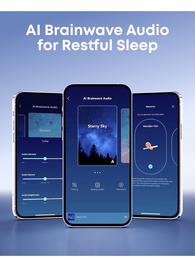 Soundcore Sleep A30 by Anker Sleep Earbuds, Smart Active Noise Cancelling Sleep Headphones, Adaptive Snore-Masking System, Ultra-Comfort for Side Sleepers, 45H Playtime Moonlit White - Image 5