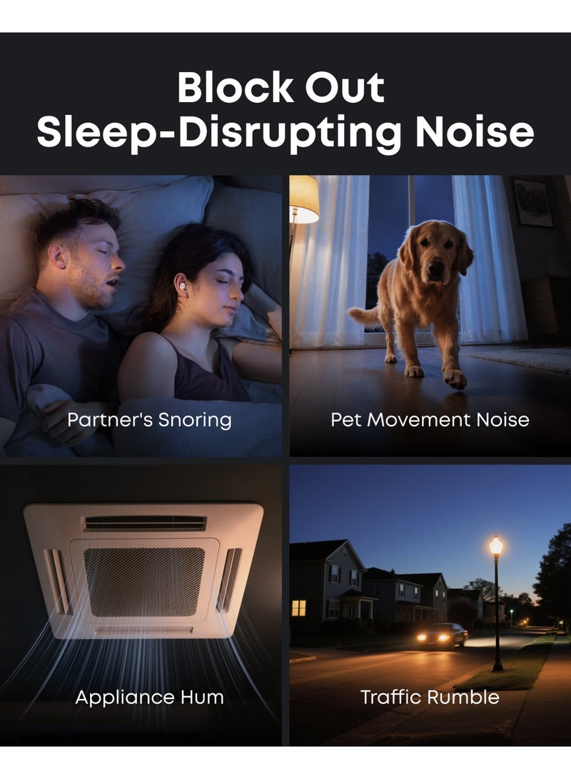 Soundcore Sleep A30 by Anker Sleep Earbuds, Smart Active Noise Cancelling Sleep Headphones, Adaptive Snore-Masking System, Ultra-Comfort for Side Sleepers, 45H Playtime Moonlit White - Image 2