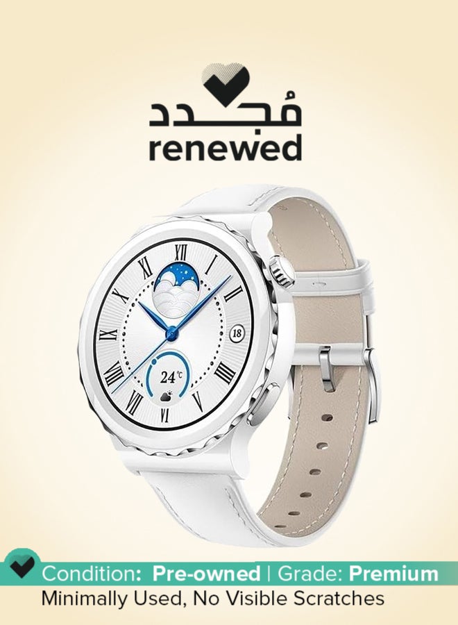هواوي Renewed - Smart Watch GT 3 Pro Case - 43mm Silver Bezel White Ceramic - Image 1