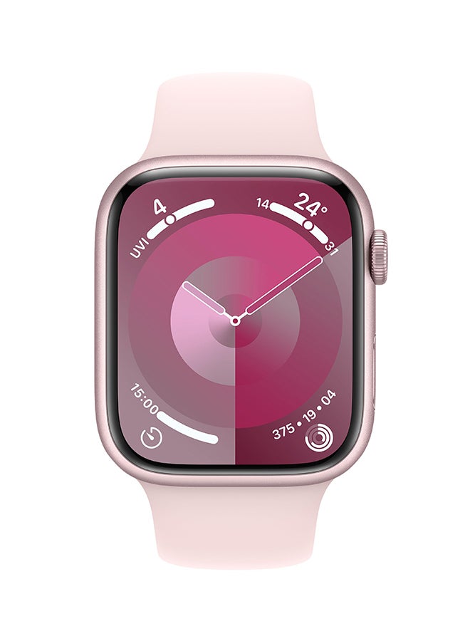 ابل  Renewed - Watch Series 9 Gps 45Mm Pink Aluminium Case With Light Pink Sport Band  Ml pink - Image 2