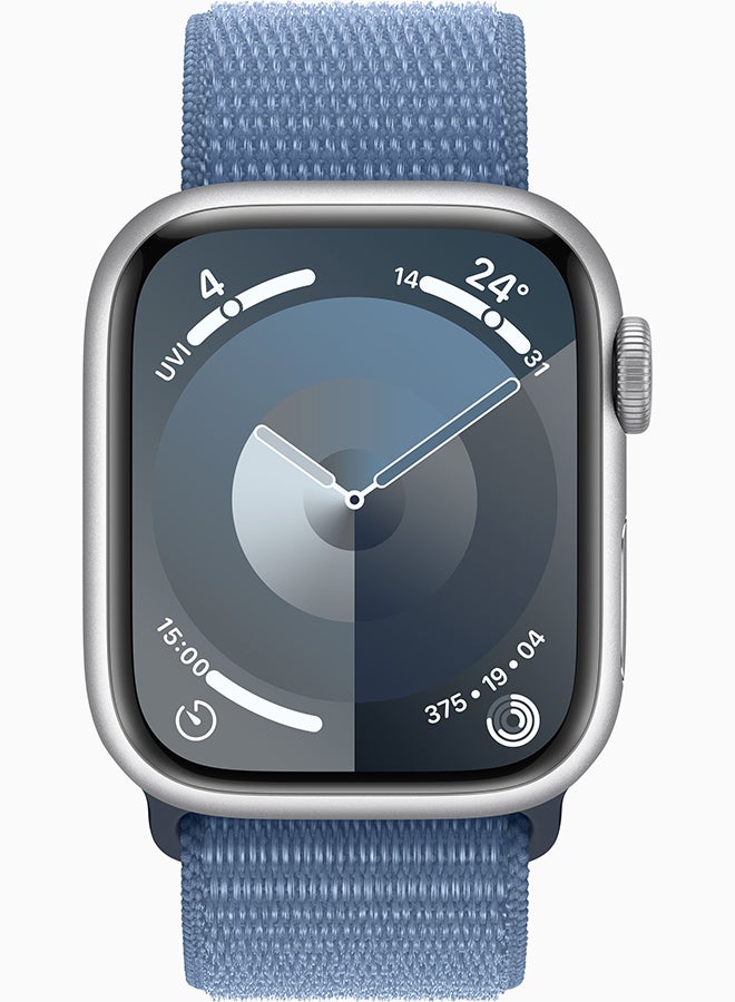 ابل  Renewed - Watch Series 9 GPS 41mm Silver Aluminium Case With Winter Blue Sport Loop - Image 2