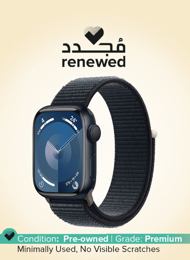 ابل  Renewed - Watch Series 9 GPS 41mm Midnight Aluminium Case With Midnight Sport Loop - Image 1