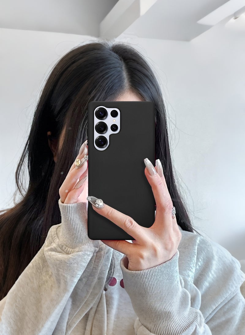 MARGOUN Leather Protective Cover for Samsung Galaxy S25 Ultra – Slim Design with Enhanced Drop Protection - Black - Image 4