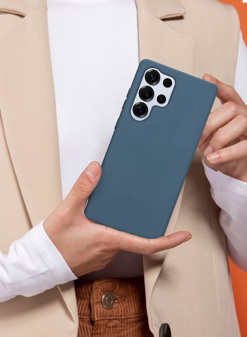 MARGOUN Leather Protective Cover for Samsung Galaxy S25 Ultra – Slim Design with Enhanced Drop Protection - Dark Blue - Image 5