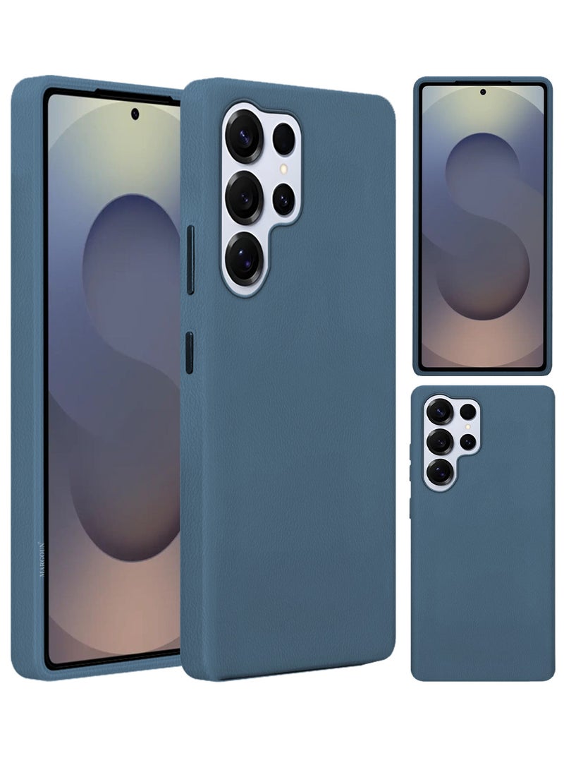 MARGOUN Leather Protective Cover for Samsung Galaxy S25 Ultra – Slim Design with Enhanced Drop Protection - Dark Blue - Image 3