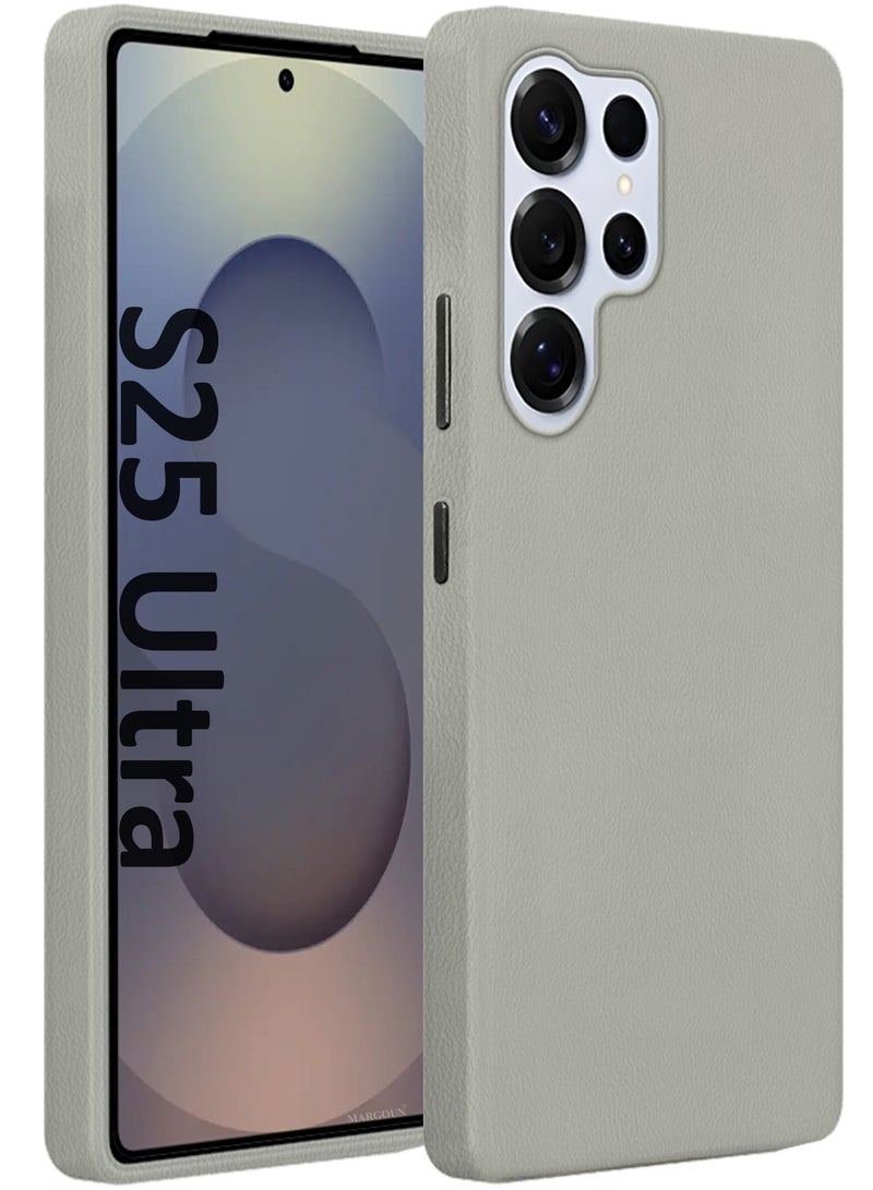 MARGOUN Leather Protective Cover for Samsung Galaxy S25 Ultra – Slim Design with Enhanced Drop Protection - Titanium Grey - Image 1