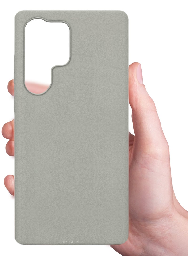 MARGOUN Leather Protective Cover for Samsung Galaxy S25 Ultra – Slim Design with Enhanced Drop Protection - Titanium Grey - Image 2