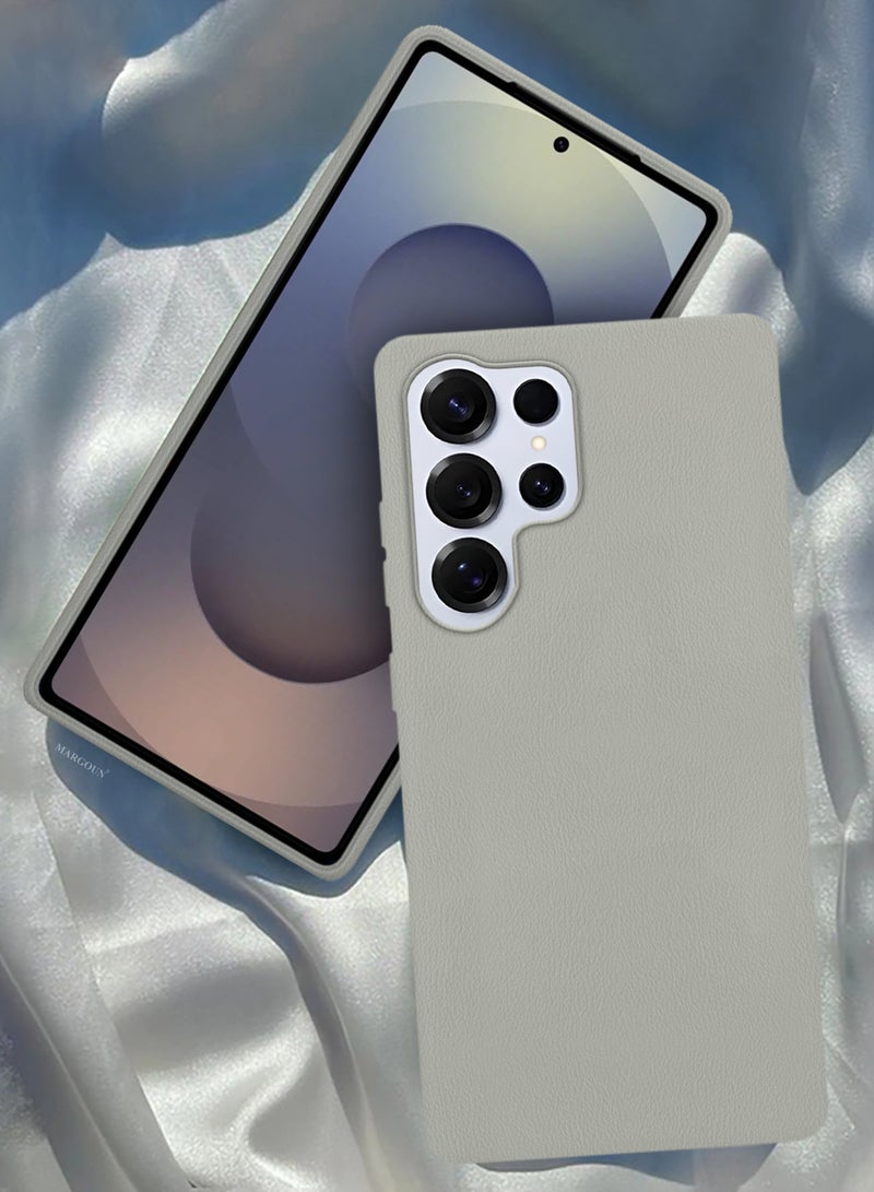 MARGOUN Leather Protective Cover for Samsung Galaxy S25 Ultra – Slim Design with Enhanced Drop Protection - Titanium Grey - Image 4