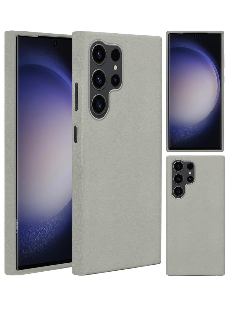 MARGOUN Leather Protective Cover for Samsung Galaxy S23 Ultra – Slim Design with Enhanced Drop Protection - Titanium Grey - Image 4