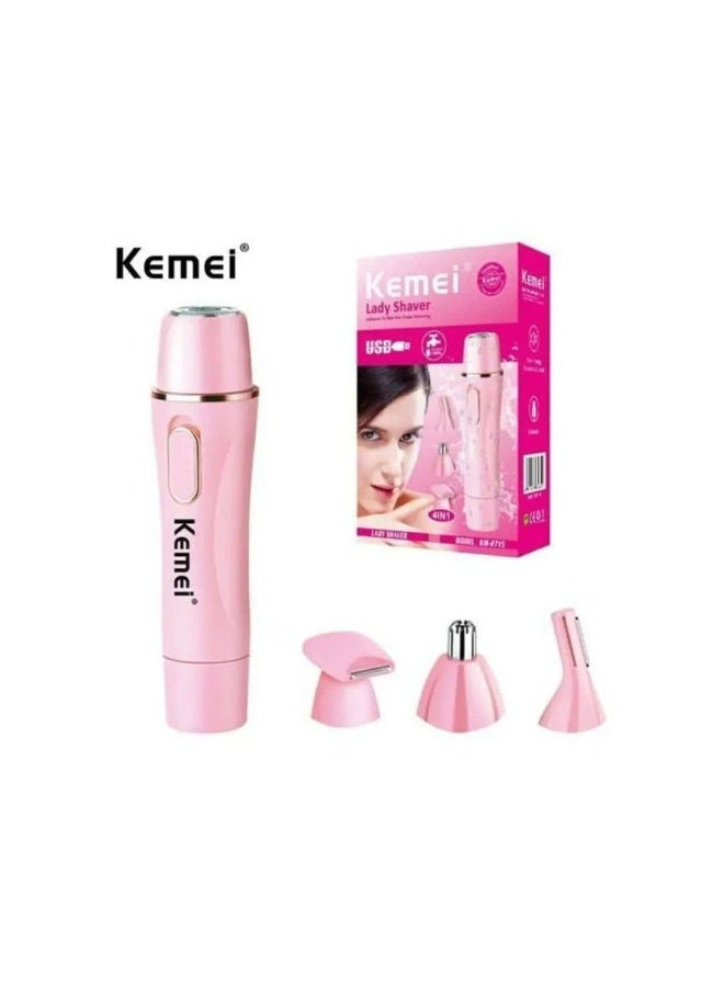 KEMEI USB Rechargeable Electric Hair Removal Machine - KM-2715 - 4in1.1 - Image 1