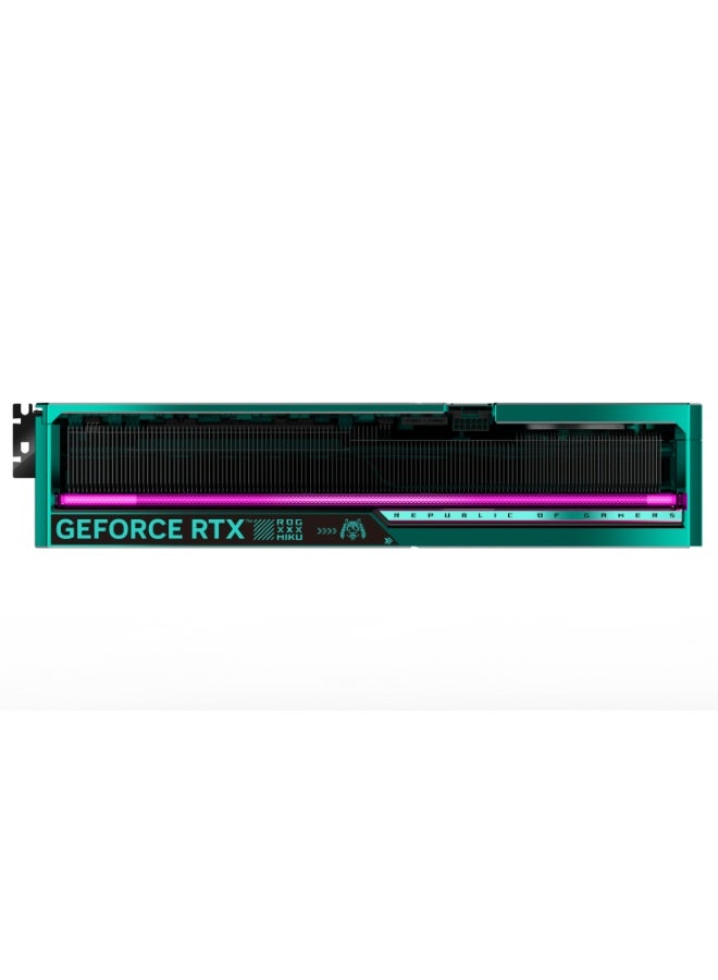 أسوس ROG Astral RTX 5080 16GB GDDR7 OC Hatsune Miku Edition PCIe 5.0 Graphics Card – 10,752 CUDA Cores, 2,790MHz Boost, 256-bit, DisplayPort 2.1b & HDMI 2.1b, Quad-Fan Cooling, Dual BIOS, ARGB RGB Lighting | 90YV0LV9-M0NM00 Blue/Black - Image 5