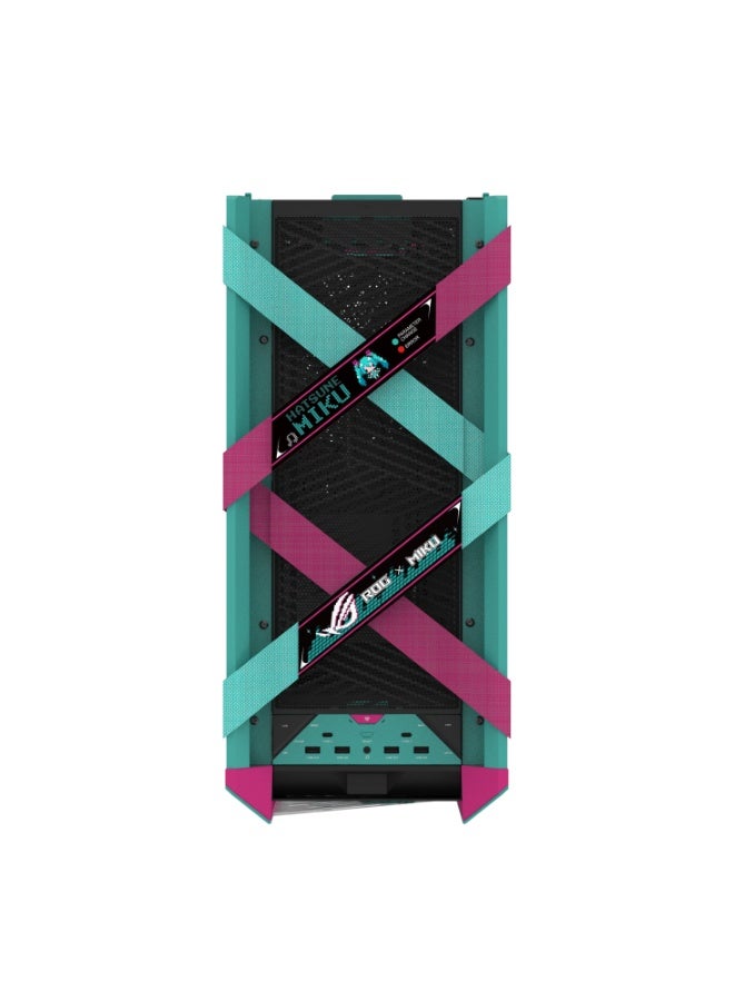 أسوس ROG Strix Helios II Hatsune Miku Edition E-ATX Mid-Tower Gaming Case, Limited Miku Design, Dual 4mm Tempered Glass, Aluminum Frame, 4×140mm Fans, 420mm Radiator Support, 450mm GPU, USB-C 20Gbps, ARGB & Fan Control | 90DC00W0-B39010 - Image 5