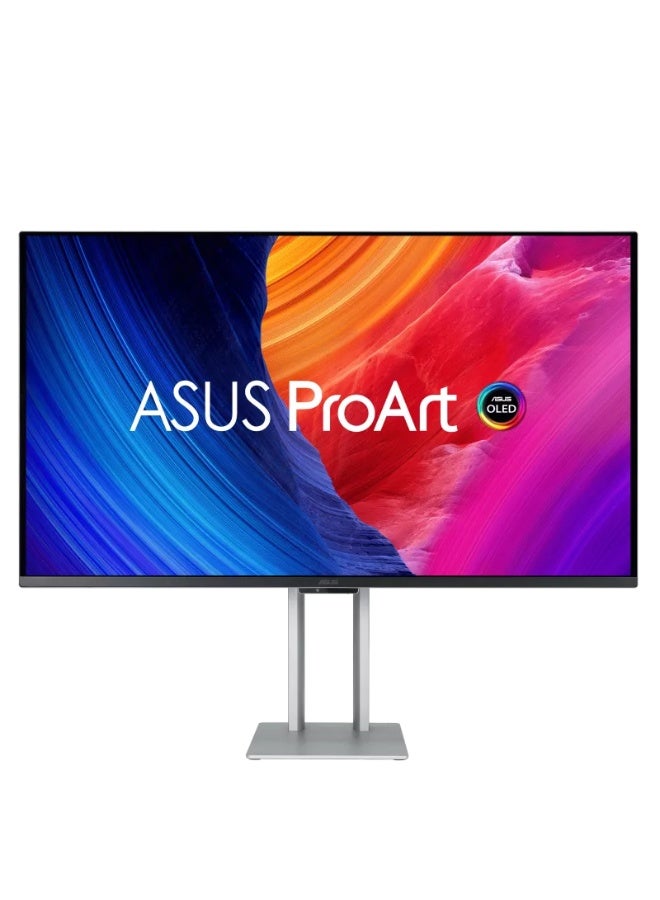 أسوس ProArt Display OLED PA32UCDM 31.5" 4K UHD QD-OLED Professional Monitor, 240Hz, 0.1ms, True 10-Bit Color, 1000-nit Peak HDR, Dolby Vision/HDR10/HLG, Dual Thunderbolt 4 (96W PD), HDMI 2.1, USB Hub, Ergonomic Stand, OLED Burn-In Protection | 90LM03HE-B01K70 Silver - Image 1