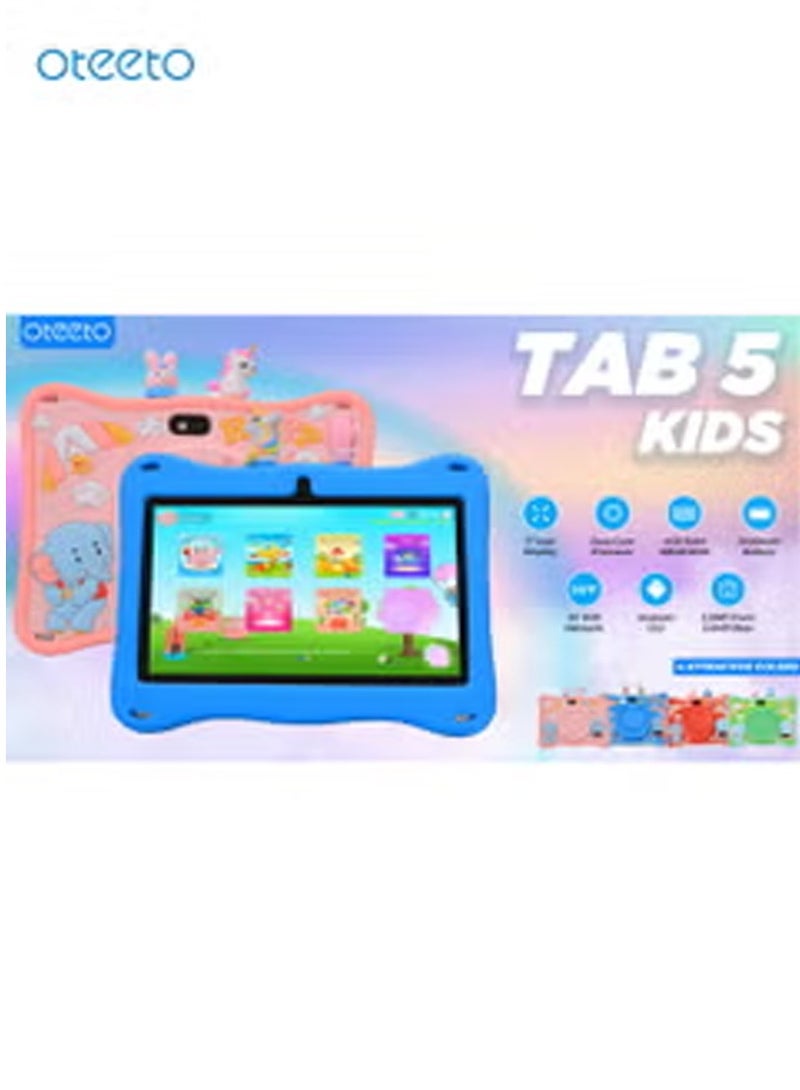 Oteeto TAB 5 Kids 5G Wifi Tablet with 7-Inch IPS LED Display 4GB RAM and 128GB ROM and 3000 mAh Battery - Blue - Image 5