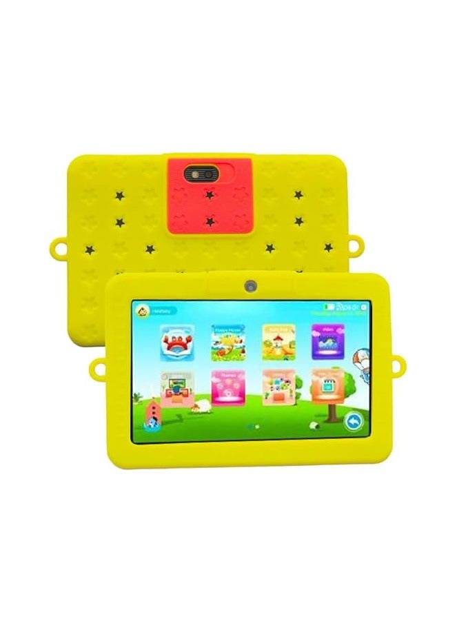 Oteeto Tab 5 Travel Mate 7-Inch IPS LED Display 5G Wifi Kids Tablet with 4GB RAM and 128GB ROM and 3000mAh Battery - Yellow - Image 1