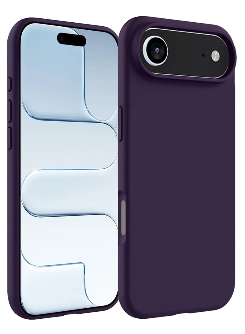 MARGOUN 2Packs Liquid Silicone Protective Phone Case for iPhone 17 Air , Soft Anti-Scratch Microfiber Lining Utra Slim Drop Protection Phone Cover with Privacy Screen Protector - Purple-4 - Image 5