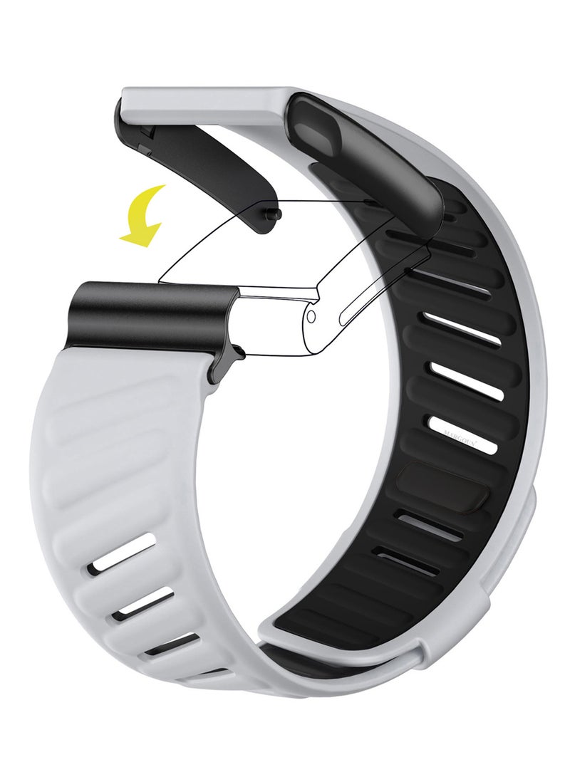 MARGOUN Sports Silicone Ventilated Band Compatible with Whoop MG - Waterproof Adjustable Fitness Wrist Strap - Light Grey - Image 1