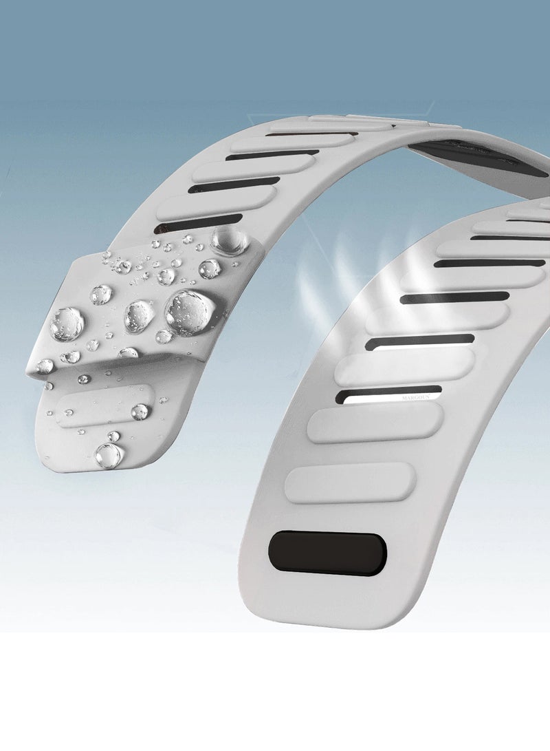 MARGOUN Sports Silicone Ventilated Band Compatible with Whoop MG - Waterproof Adjustable Fitness Wrist Strap - Light Grey - Image 2