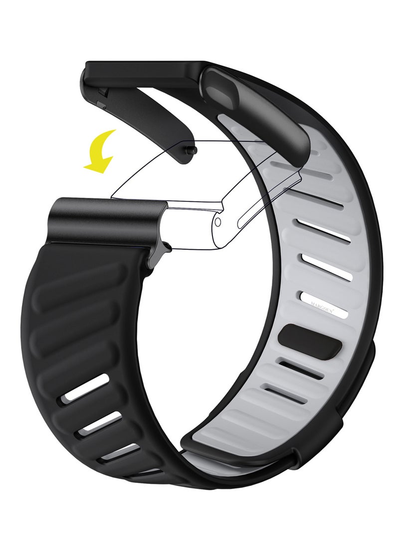 MARGOUN Sports Silicone Ventilated Band Compatible with Whoop MG - Waterproof Adjustable Fitness Wrist Strap - Black - Image 1