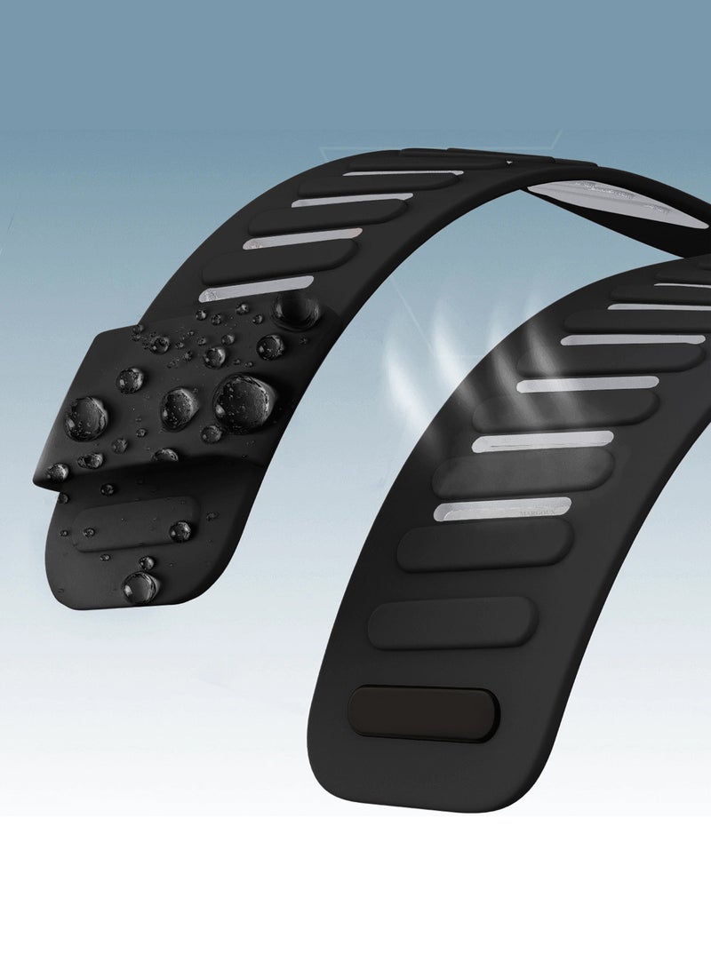 MARGOUN Sports Silicone Ventilated Band Compatible with Whoop MG - Waterproof Adjustable Fitness Wrist Strap - Black - Image 2