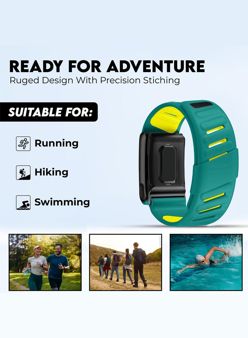 MARGOUN Sports Silicone Ventilated Band Compatible with Whoop MG - Waterproof Adjustable Fitness Wrist Strap - Green Yellow - Image 4