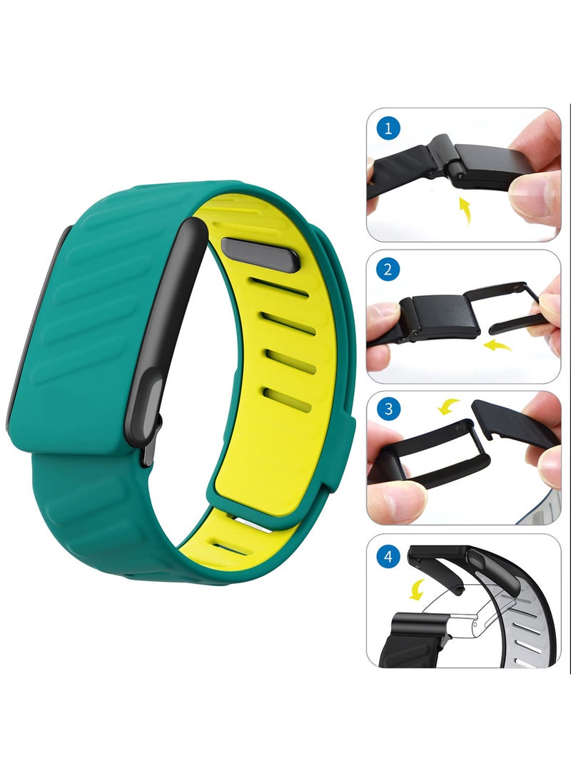 MARGOUN Sports Silicone Ventilated Band Compatible with Whoop MG - Waterproof Adjustable Fitness Wrist Strap - Green Yellow - Image 3
