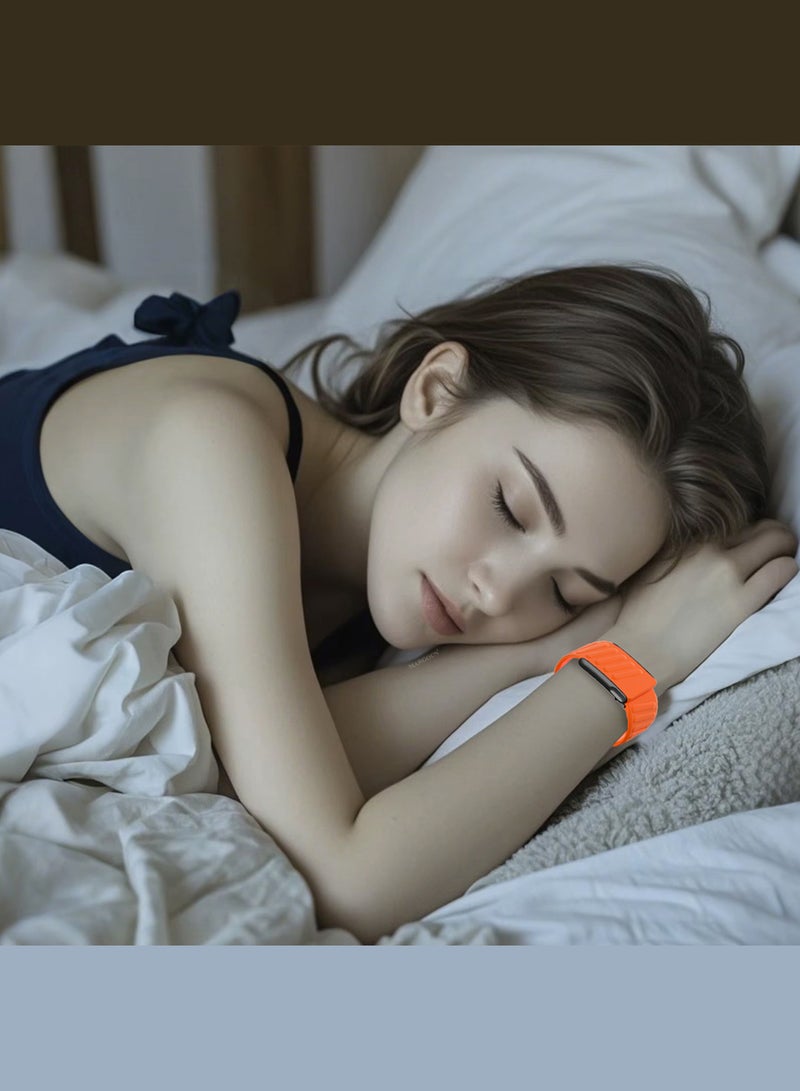 MARGOUN Sports Silicone Ventilated Band Compatible with Whoop MG - Waterproof Adjustable Fitness Wrist Strap - Orange - Image 3