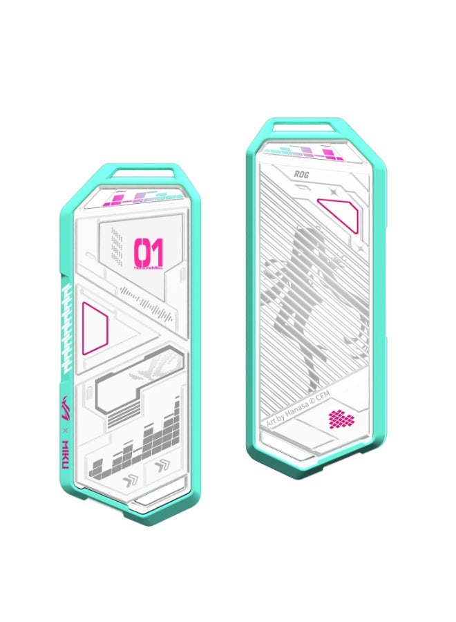 ASUS Rog Strix Arion Hatsune Miku Edition USB-C M.2 NVMe SSD Enclosure, Tool-Free Aluminum Case, USB 3.2 Gen 2 10Gbps, Aura Sync ARGB Lighting, Supports 2230/2242/2260/2280 NVMe SSDs up to 2TB, Windows & macOS Compatible | 90DD02H1-M09010 2 TB - Image 4