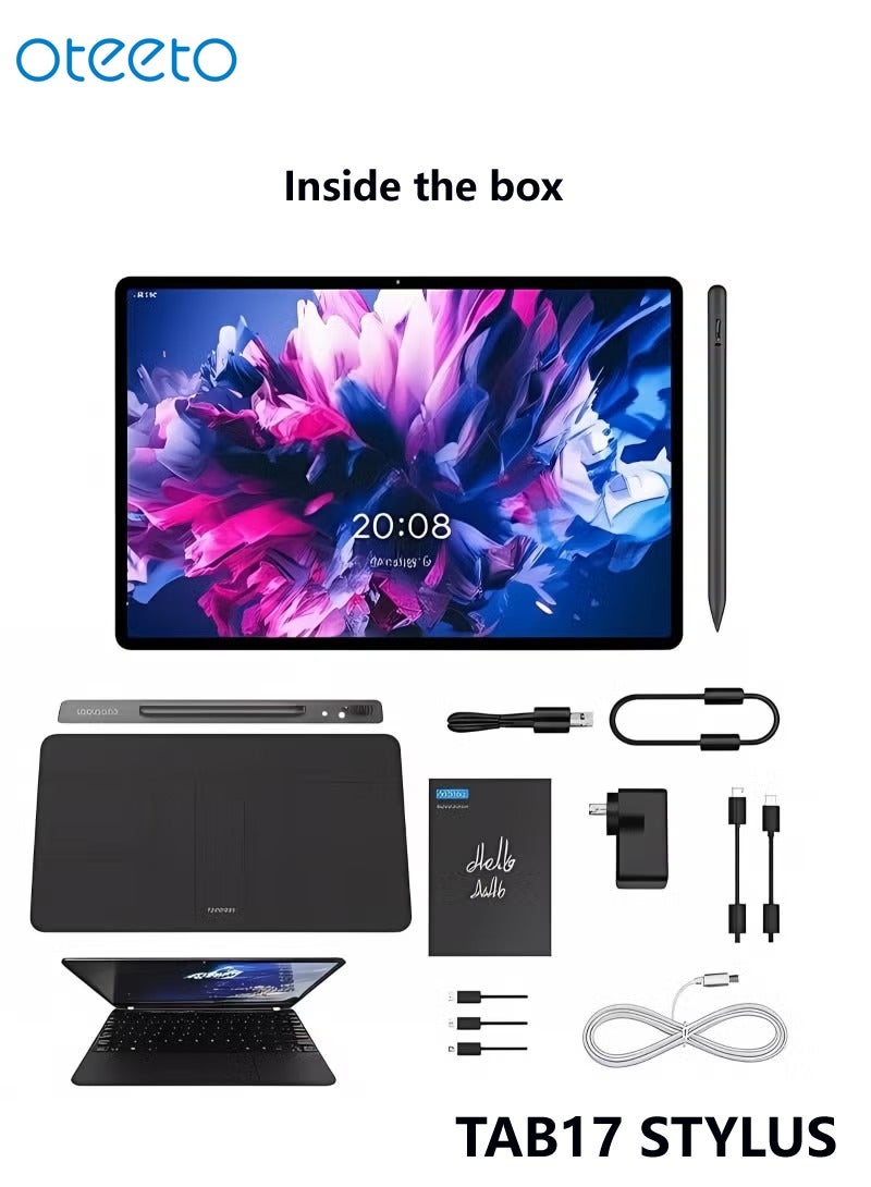Oteeto TAB 17 11-Inch Android Tablet with 8GB RAM + 512GB ROM 8000mAh Battery Stylus & Keyboard - Grey - Image 4