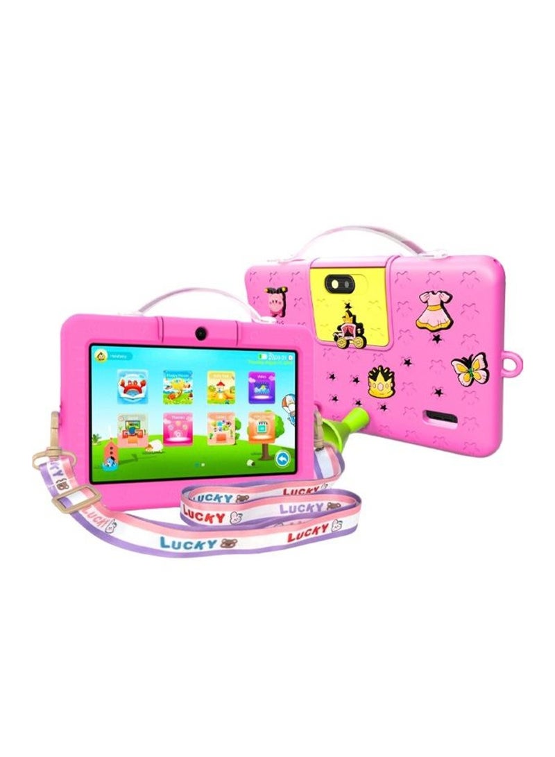 Oteeto Tab 5 Travel Mate 7-inch IPS LED Display 5G Wifi Kids Tablet with 4GB RAM and 128GB ROM and 3000mAh - Black Pink - Image 1