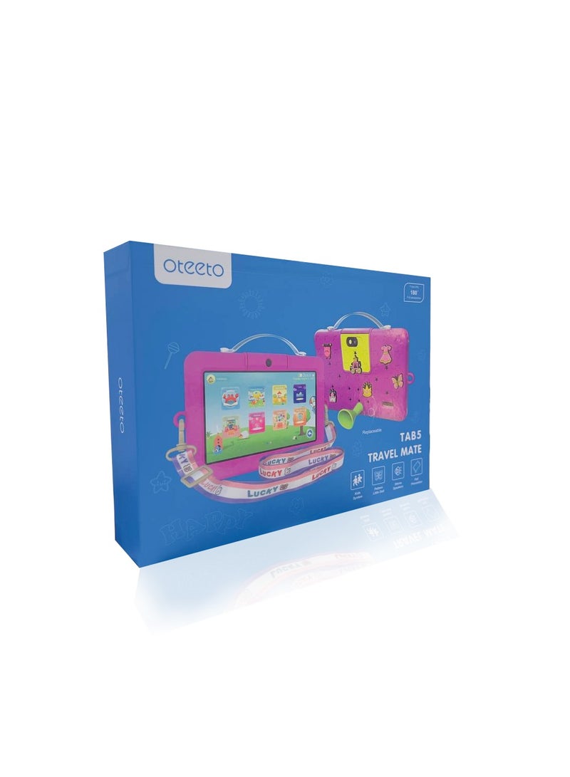 Oteeto Tab 5 Travel Mate 7-inch IPS LED Display 5G Wifi Kids Tablet with 4GB RAM and 128GB ROM and 3000mAh - Black Pink - Image 4