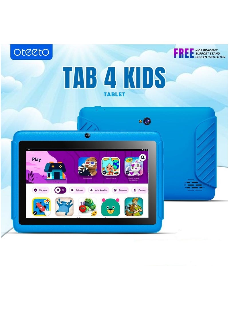 Oteeto Tab 4 7-inch IPS Display Kids 5G Tablet 4GB RAM 128GB ROM - Blue - Image 1