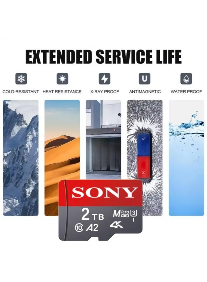 سوني Memory Card 2TB 10 Flash Micro Card for Phone - Sony card Red & Black - Image 3