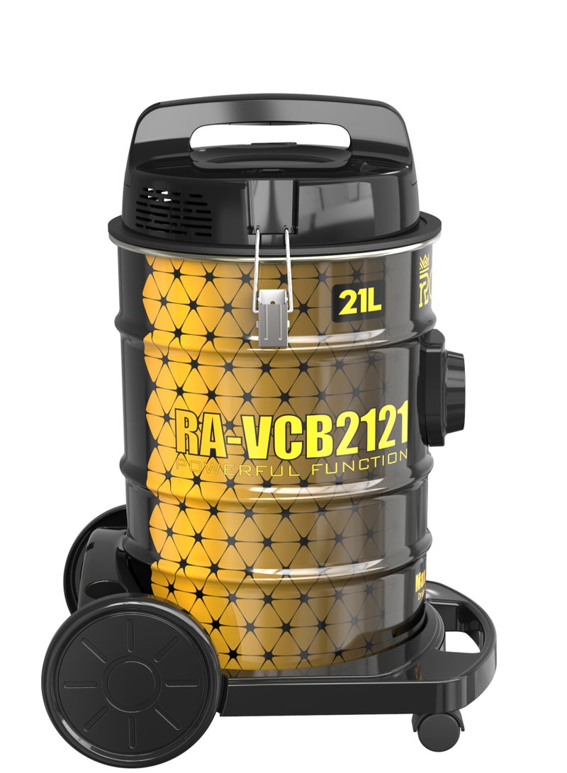 Royal Drum Vacuum Cleaner 21 Liters 2000 Watts Strong Suction Motor With Metal Telescope Tube | With Plastic Brush & Dust Bag | 2000 W Vacuum Cleaner RA-VCB2121 - Image 2