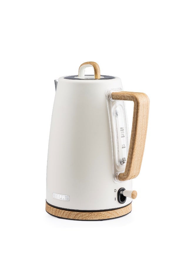 جيباس غلاية كهربائية من الفولاذ المقاوم للصدأ سعة 1.7 لتر | 3000 واط غليان سريع، مؤشر مستوى الماء | تقنية ستريكس، فلتر قابل للفصل، إيقاف تلقائي | GK38072UK-CR كريمي - Image 3