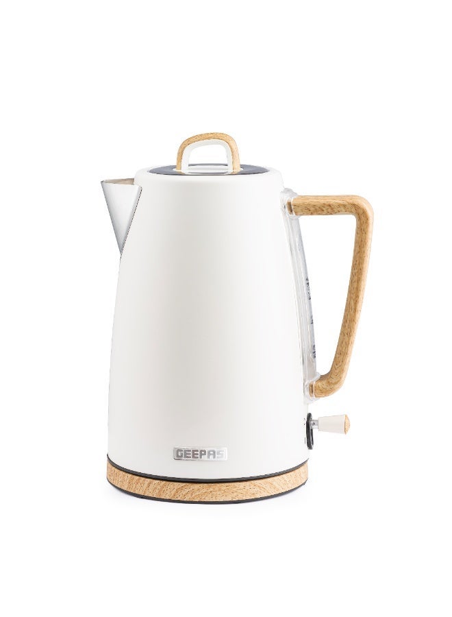 جيباس غلاية كهربائية من الفولاذ المقاوم للصدأ سعة 1.7 لتر | 3000 واط غليان سريع، مؤشر مستوى الماء | تقنية ستريكس، فلتر قابل للفصل، إيقاف تلقائي | GK38072UK-CR كريمي - Image 1